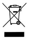 icon of bin with cross in front of it symbolising an electrical or electronic device that shouldn't be disposed
